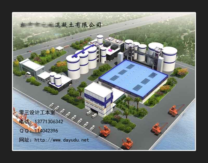 苏州镇江扬中室外厂房公司办公楼规划审批效果图制作，鸟瞰俯视效果图