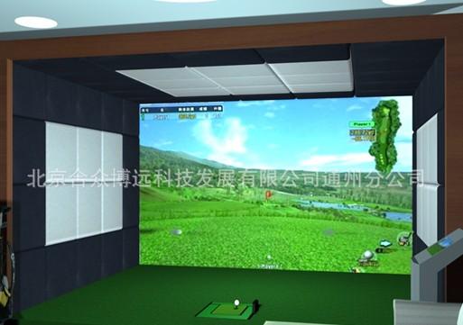供应室内3D环幕高尔夫三屏环幕模拟器