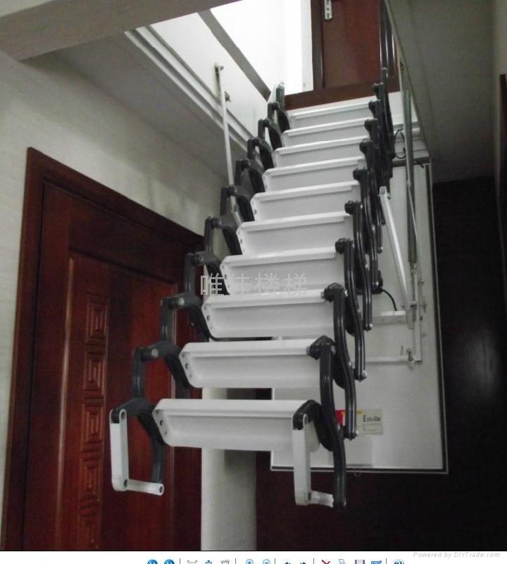 供应沈阳长春阁楼楼梯 电动遥控7种伸缩楼梯价格 伸缩楼梯厂家
