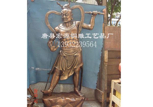 供应铜哼哈二将雕塑铜佛像批发市场