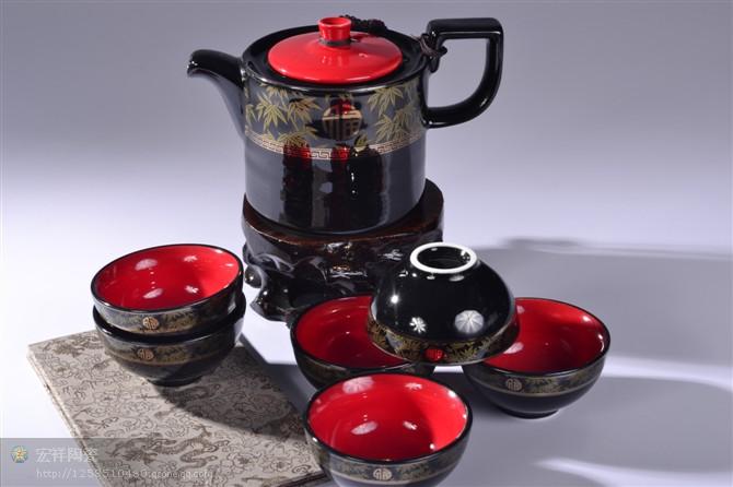 供应专业生产亚光四角壶组陶瓷茶具