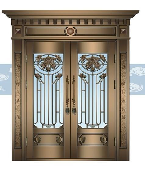 洛阳玻璃铜门 - 铜门价格 铜门定做热线：13253632929