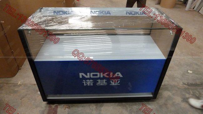供应厂家最新款木柜诺基亚手机展示柜台图片