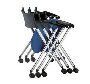 供应布面可折叠培训椅电镀脚，办公座椅，培训椅