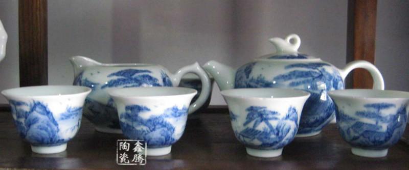供应高档功夫茶具-青花套装陶瓷茶具，鑫腾陶瓷
