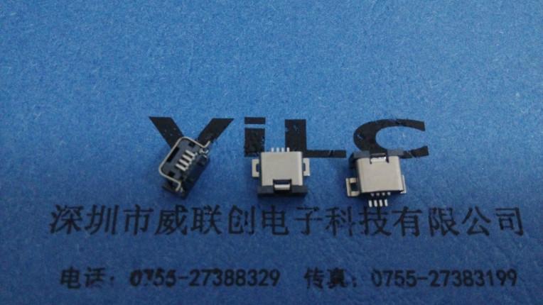 供应MINI USB 4P母座SMT （单、中、双防呆)