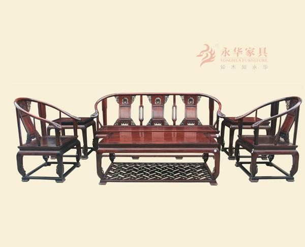 永华红木家具老挝大红酸枝明清古典家具皇宫椅沙发图片