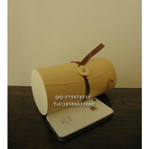 菏泽市木质圆形树皮包装盒茶叶盒软木皮盒厂家