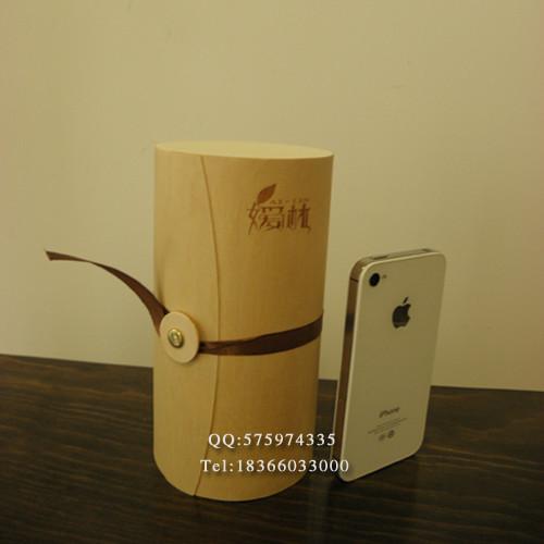 茶叶盒软木皮盒罐通用茶叶礼盒木皮罐新款空盒 木质圆形树皮包装盒