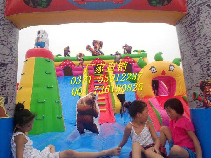 供应大滑梯充气堡儿童广场游乐场设备12×7熊出没大滑梯充气跳跳床