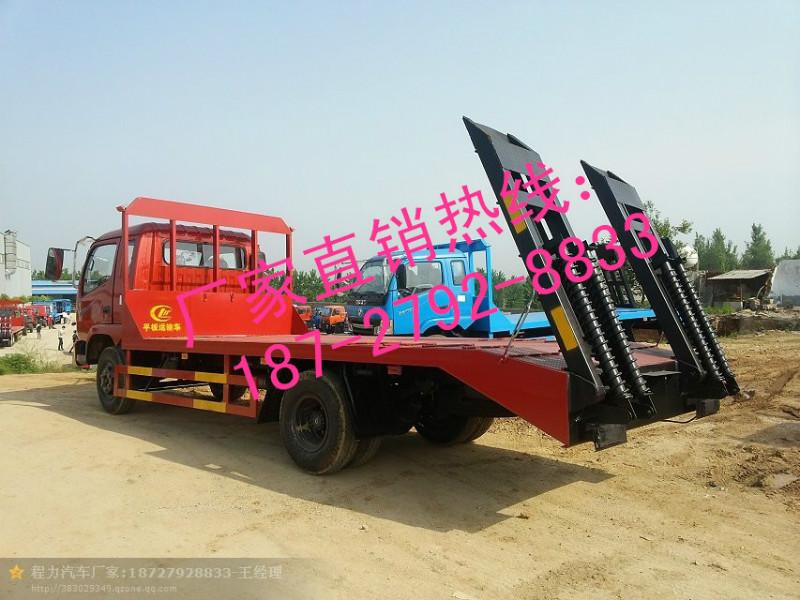 供应东风劲卡专用挖机平板运输车汽车直销厂家：18727928833图片