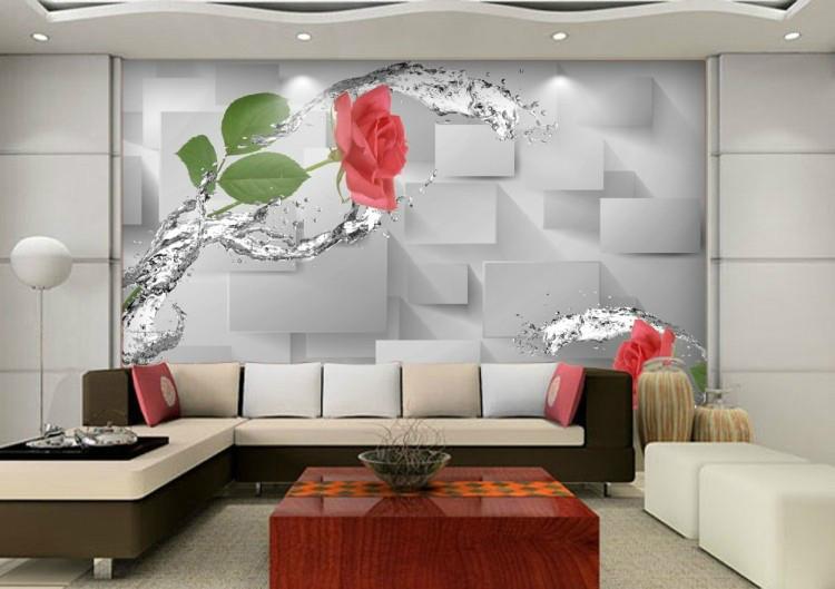 供应大型壁画厂家直销_3D花卉简约壁画墙纸_设计院装饰公司墙纸店首选
