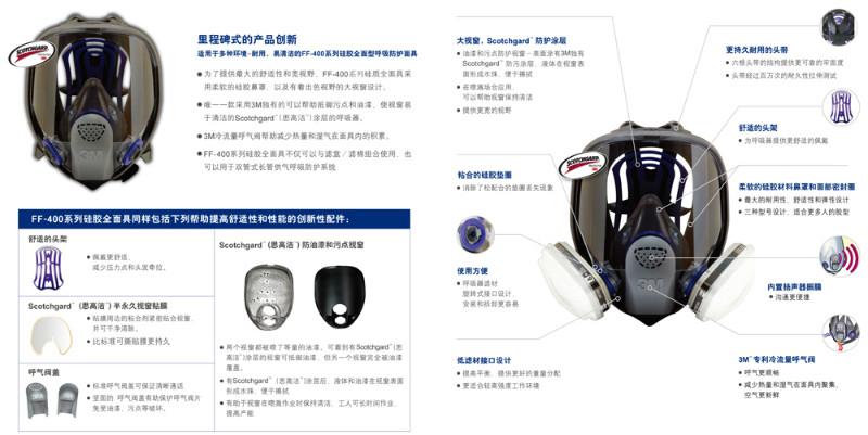 3MFF-402硅胶全面型防护面罩批发