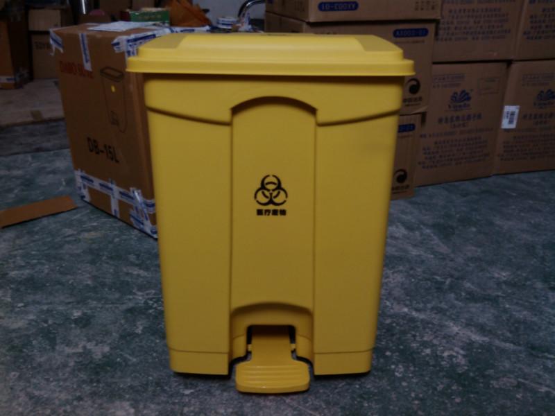 供应60L脚踏式医疗垃圾桶 珠海医疗废物垃圾桶 60升黄色塑料垃圾箱