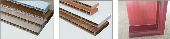 供应PE木塑型材挤出生产线厂家，购PVC塑木门板设备认准上海金纬挤出机