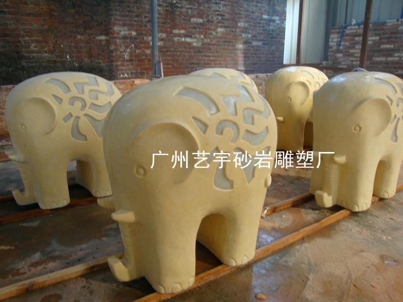 砂岩雕塑大象灯罩批发