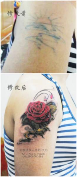 供应哈尔滨纹身玫瑰遮盖纹身