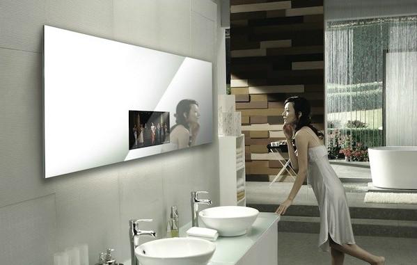 供应厂家定制防水镜面电视 宾馆高档浴室电视价格图片
