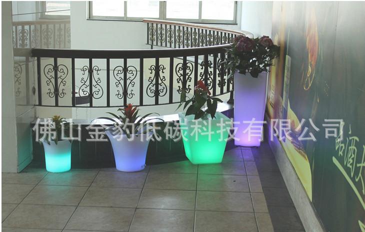 供应广州最新款时尚花盆 LED发光花盆 方形花盆 园林创意花盆