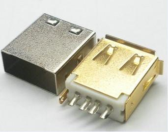 USB连接器180度焊线式接口外壳度金批发