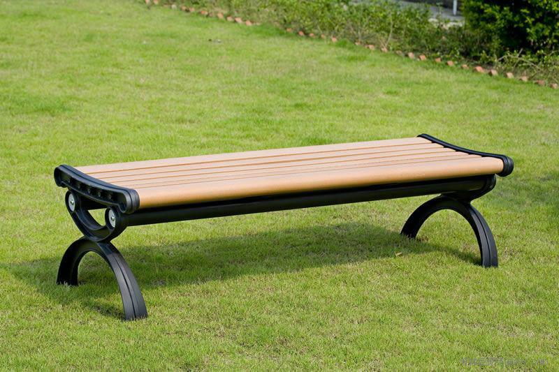 供应ZH-Y4005钢木平凳公园椅图片