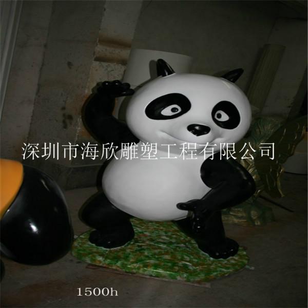 玻璃钢国宝彩绘熊猫卡通动漫雕塑批发