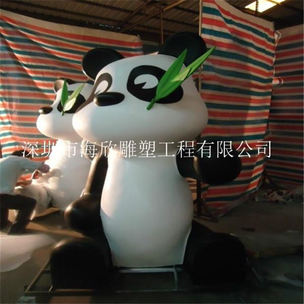 玻璃钢国宝熊猫雕塑厂家/卡通熊猫批发