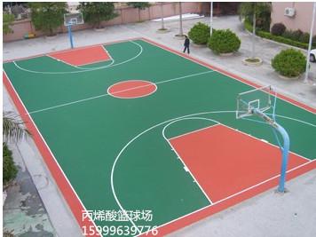 供应用于篮球场地面漆的深圳篮球场改造硅PU篮球场