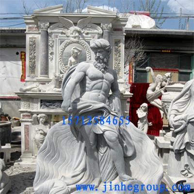 供应青石欧式海神雕像、高度3米、西洋人物雕塑、曲阳信誉最好的石雕厂家