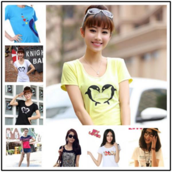 供应厂家直销便宜T恤韩版女装短袖批发几块钱的T恤清货几元服装清货图片