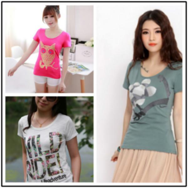 供应最便宜的纯棉T恤批发时尚韩版女装短袖几元服装批发厂家图片