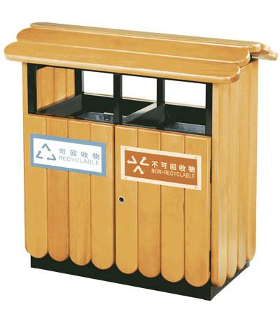 供应户外钢木分类垃圾桶