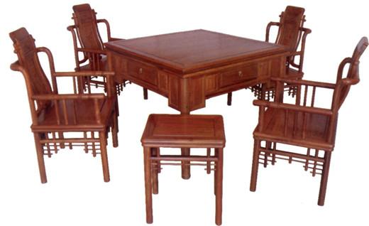 供应麻将桌六件套明清古典中式实木家具东阳红木家具非洲花梨刺猬紫檀