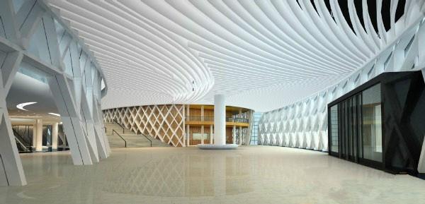 供应武汉车站-商场风格造型铝方通-造型铝方通生产-弧形方通效果图片