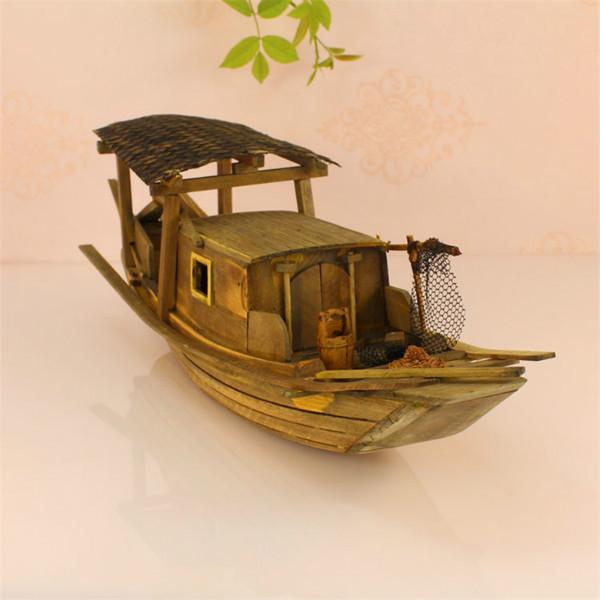 纯手工制作优质小木船模型批发