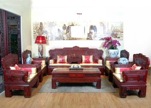 供应汉宫春晓红木沙发11件套/客厅红米家具沙发
