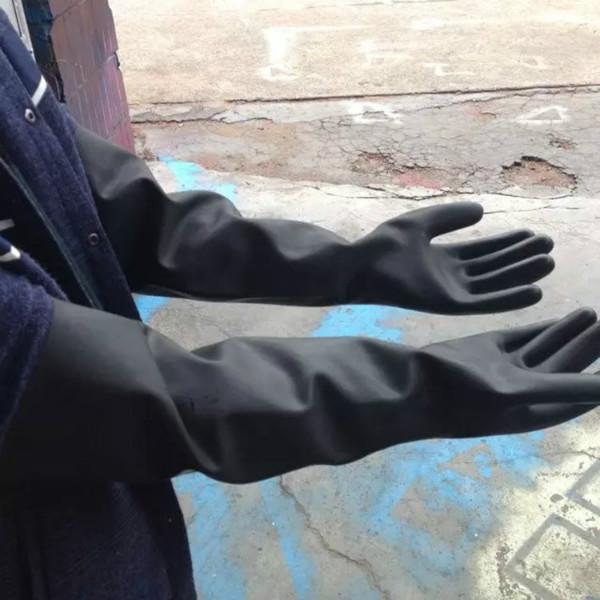 供应徐州65公分长加厚乳胶喷砂手套 耐磨橡胶喷砂手套