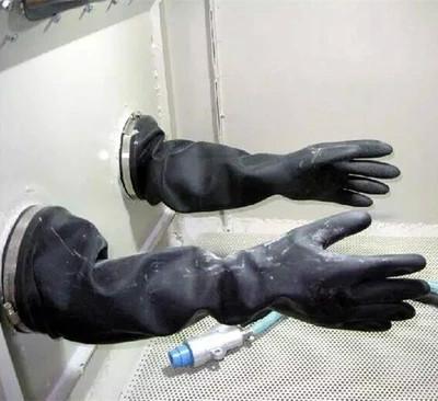供应徐州65公分长加厚乳胶喷砂手套 耐磨橡胶喷砂手套