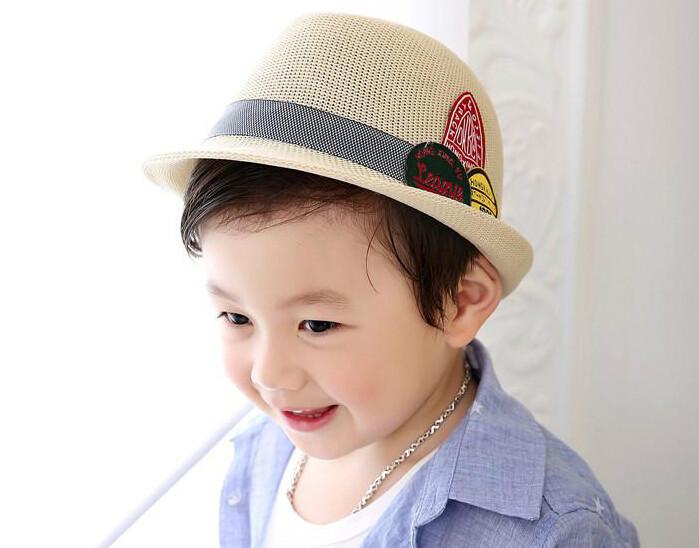 供应韩版儿童春夏帽子小孩韩版礼帽 户外儿童太阳帽子爵士帽儿童