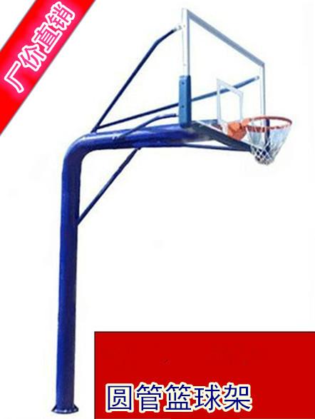 供应圆管地埋式篮球架-郑州室外篮球架生产厂家-篮球架价格-学校用篮球架