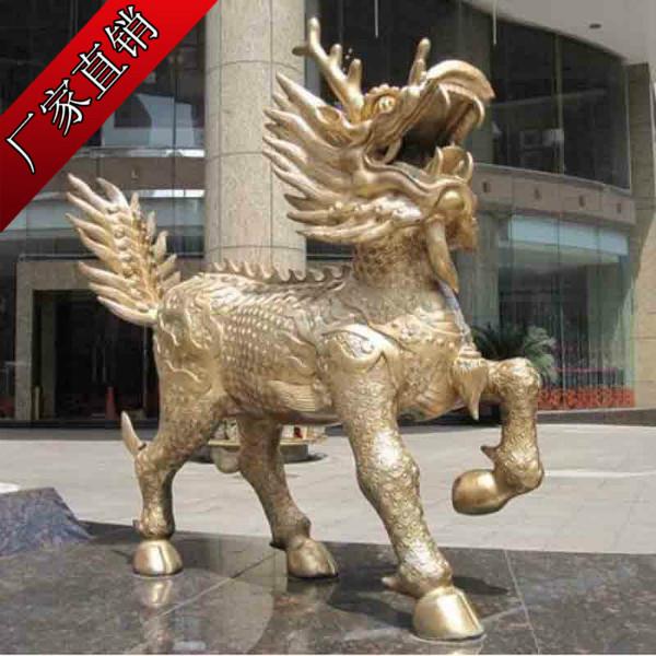 供应纯铜独角兽貔貅，神兽铜雕，大型招财貔貅   深圳雕塑公司图片